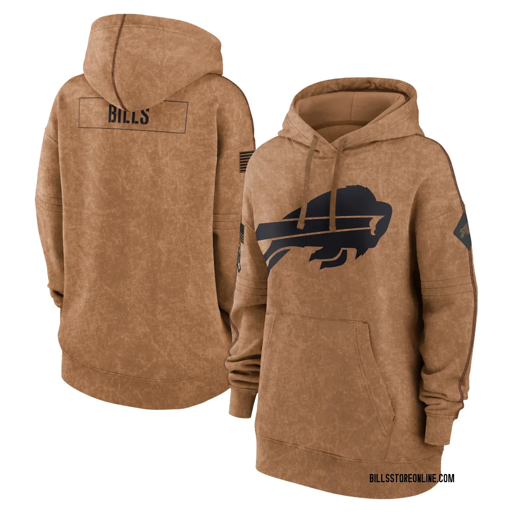 Women's Buffalo Bills Brown 2023 Salute to Service Pullover Hoodie